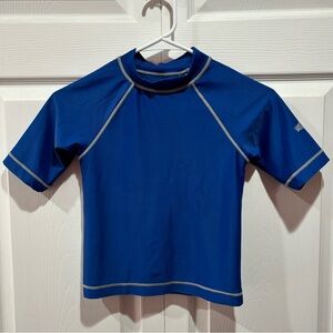 TARGET Boy’s Shark Bathing Suit Swim Suit Shirt Top - blue, size S